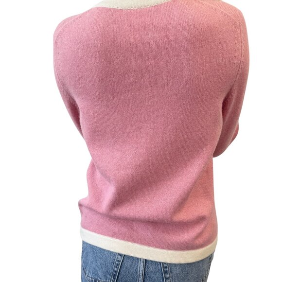 CHANEL Vintage 13P CC Logo Knit Cardigan Sweater Top #36 Pink Cashmere [105656] - Picture 4 of 12